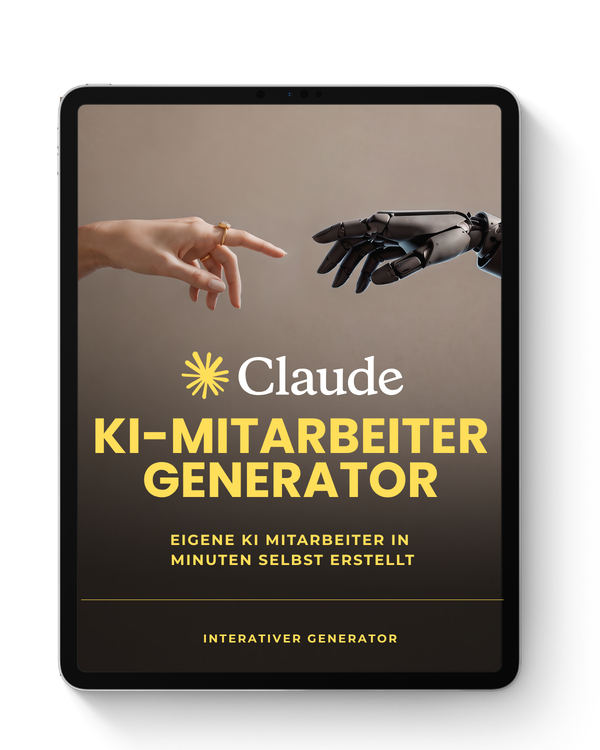 Claude KI-Mitarbeiter Generator: eigene KI-Mitarbeiter in Minuten erstellen, auf einem Tablet