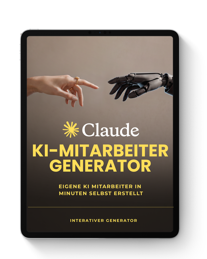Claude KI-Mitarbeiter Generator: eigene KI-Mitarbeiter in Minuten erstellen, auf einem Tablet